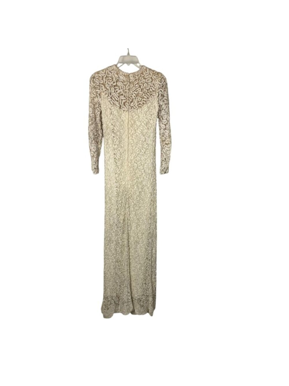 Vintage Jack Bryan Cream Lace Maxi Dress Womens XS? (0-2) Long Sleeve Boho USA - Picture 2 of 16